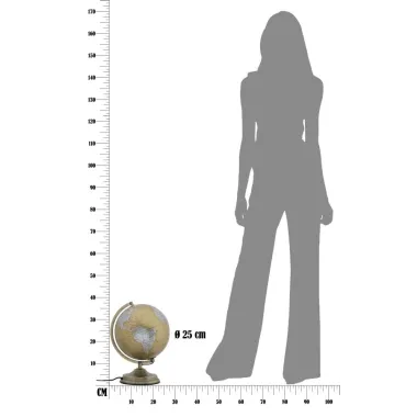 GLOBUS POMARAŃCZOWY Z PODŚWIETLENIEM 25X38 cm